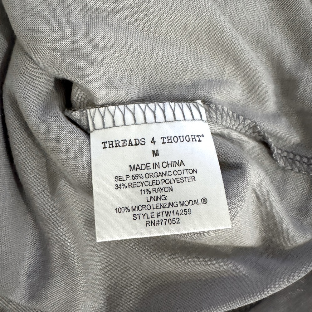 Threads 4 Thought Grey Organic Cotton, Recycled Poly Dress, w/ Modal Lining - Picture 9 of 12